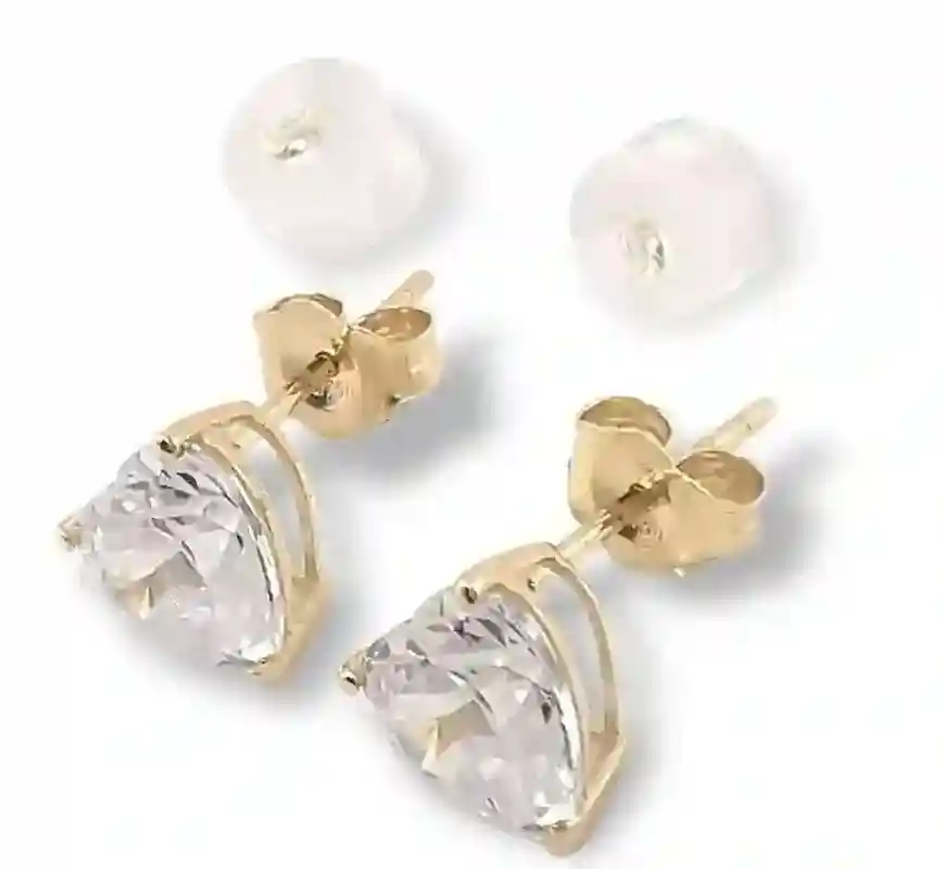 Diamond Heart Stud Earrings, Diamond Earrings, Diamond Stud Earrings, Anniversary gift for her, Heart Diamond Stud, Solid 18k Gold Jewelry 