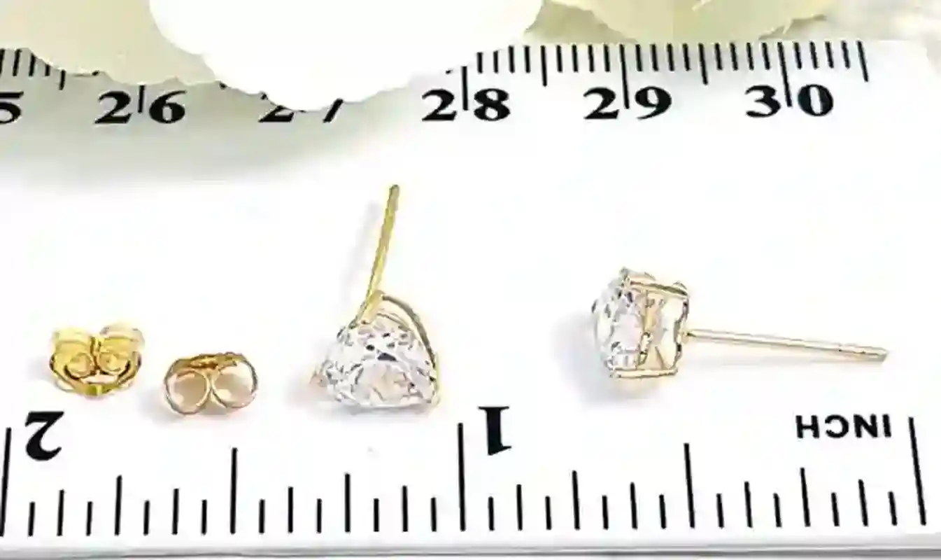 Diamond Heart Stud Earrings, Diamond Earrings, Diamond Stud Earrings, Anniversary gift for her, Heart Diamond Stud, Solid 18k Gold Jewelry 