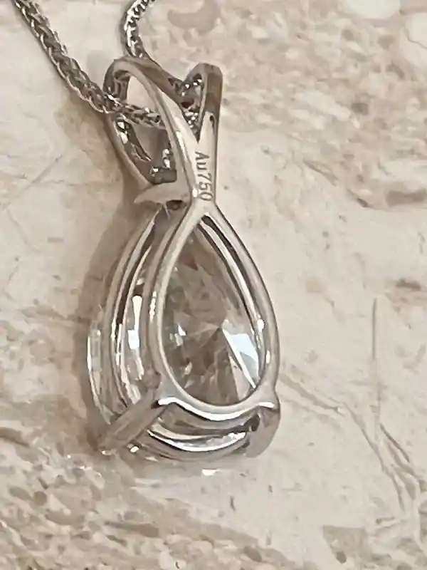 4 carat DIAMOND SOLID 18k Gold Platinum Pear Shaped diamond Wedding SET Earrings Diamond Pendant Necklace White Gold Bridal Jewelry for her 