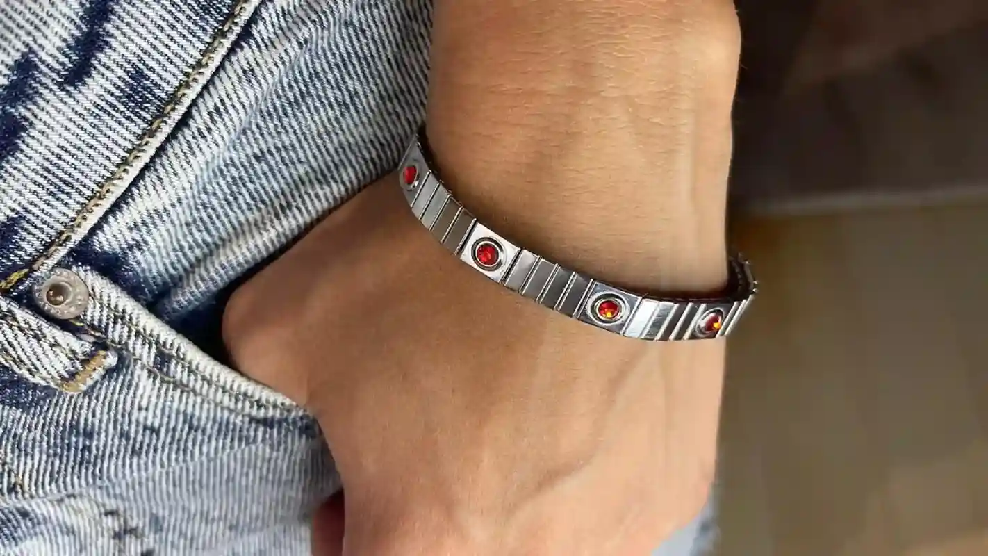 Red Garnet Bracelet SILVER Couple Jewelry January Birthstone UNISEX Gemstone Bracelet HANDMADE Jewellery Everyday Stackable Bracelet 1.35ct 