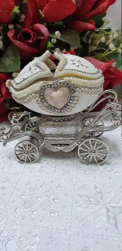 Boy baby shower Vintage Faberge style Ornament New born boy ONE of a kind Gift HANDCARVE Egg Faberge Music Jewelry box Austrian Crystal set 