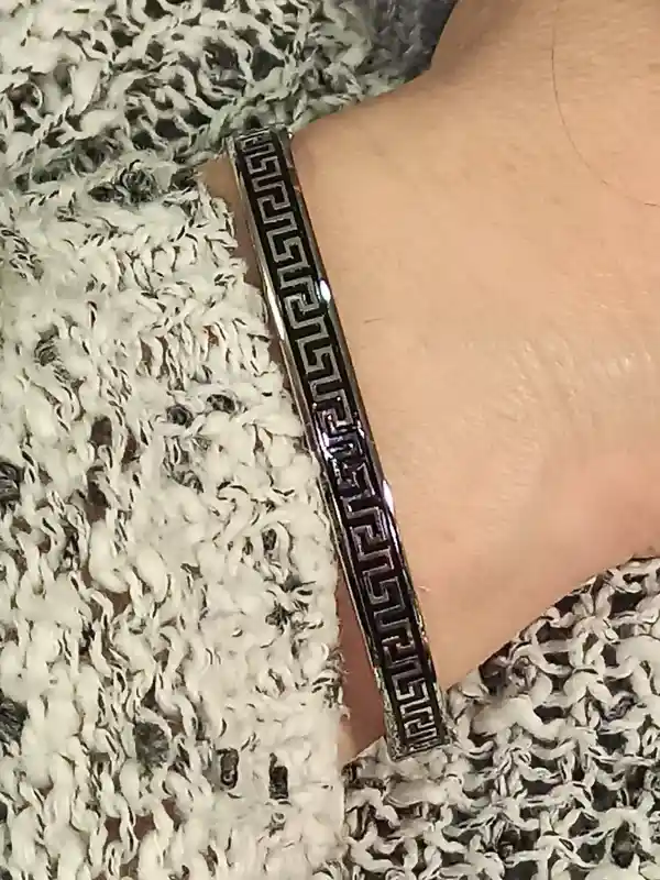 ANCIENT Meander Bangle Bracelet Ancient GREEK Key SILVER Cuff Bangle Greek Statement Bracelet Greek Jewelry Birthday Friendship Couples Gift 