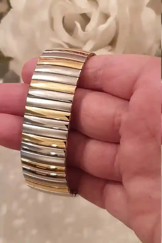 Oneofakind Jewelry,1980,24kt Gold,3 tone bracelet,Vintage Jewellery,40th Birthday Anniversary Gift,Rare bracelet,Antique bracelet ,Wife gift 