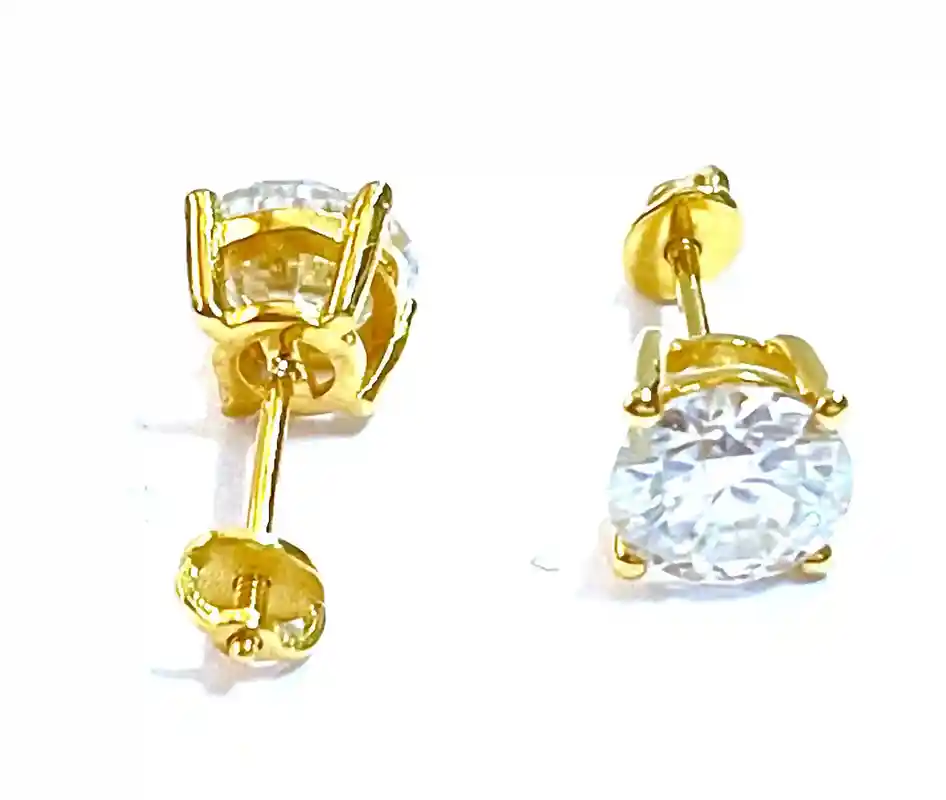 2ct - Solid 18k Gold Jewelry -Diamond Earrings, Round Diamond Studs, Solitaire Earrings, Anniversary Gift for her, Diamond Everyday Earrings 