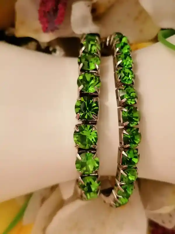 18k White Gold Peridot 79.2ct Tennis Bracelet/Peridot Tennis bracelet for women/August Peridot Jewelry Birthday Anniversary Girlfriend Gifts 