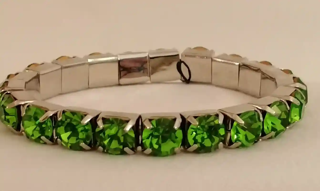 18k White Gold Peridot 79.2ct Tennis Bracelet/Peridot Tennis bracelet for women/August Peridot Jewelry Birthday Anniversary Girlfriend Gifts 