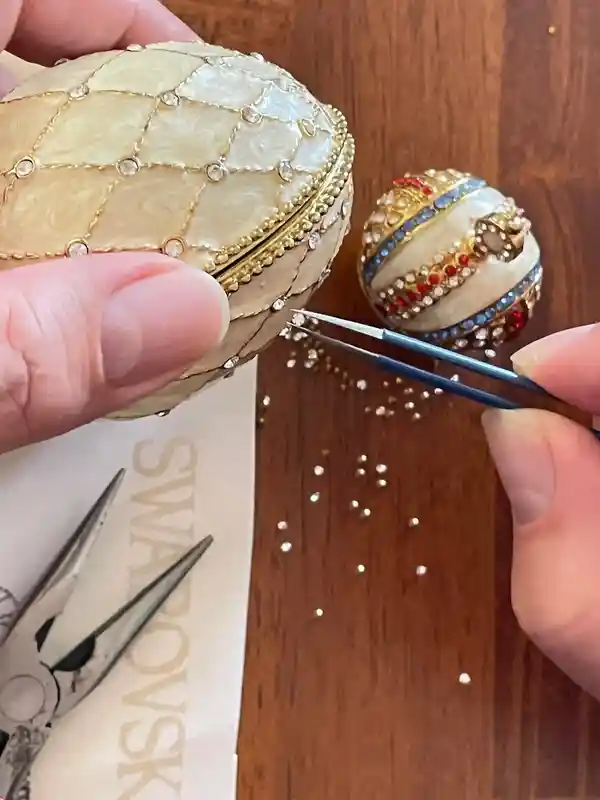 Faberge Egg HANDMADE 333 Austrian Crystals Jeweled Crown Trinket for men Faberge Egg Gift for Him Trinket Grad Gift Husband Anniversary Men 