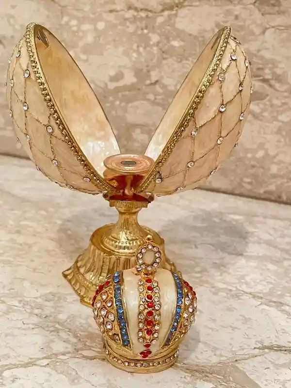 Faberge Egg HANDMADE 333 Austrian Crystals Jeweled Crown Trinket for men Faberge Egg Gift for Him Trinket Grad Gift Husband Anniversary Men 