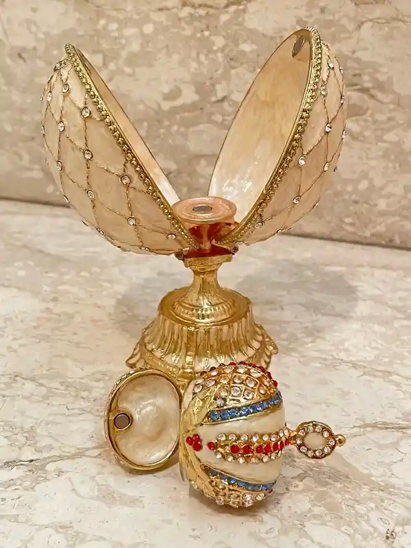 Faberge Egg HANDMADE 333 Austrian Crystals Jeweled Crown Trinket for men Faberge Egg Gift for Him Trinket Grad Gift Husband Anniversary Men 