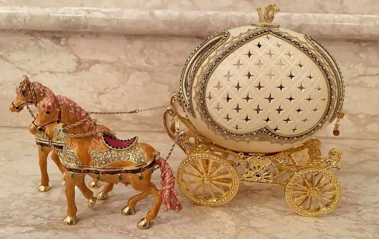 Ostrich LARGE Egg- Faberge Egg Music Box, Proposal Idea,HANDCARVED REAL Egg, Faberge egg Art, Newly Wed Gift to bride, Wedding gift from Dad 