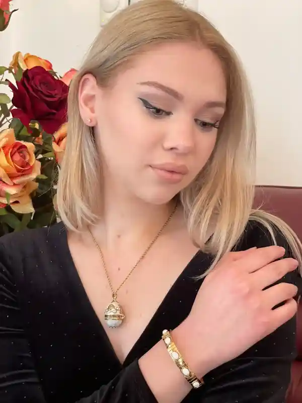 ONE of a Kind Wedding Gifts for Bride - Faberge-Style egg - HANDCARVED Natural Egg - Faberge Egg Music box - Fabrege Eggs Necklace Set - 24k GOLD 