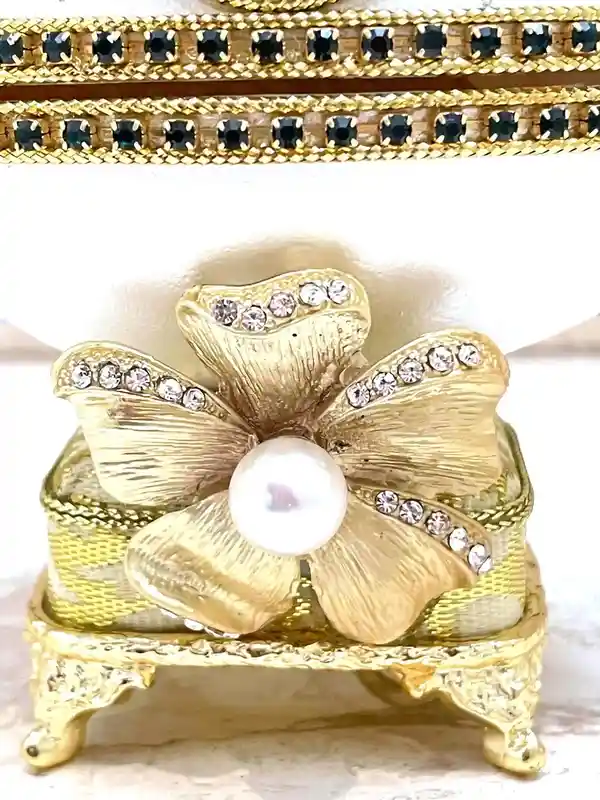 ONE of a Kind Wedding Gifts for Bride - Faberge-Style egg - HANDCARVED Natural Egg - Faberge Egg Music box - Fabrege Eggs Necklace Set - 24k GOLD 