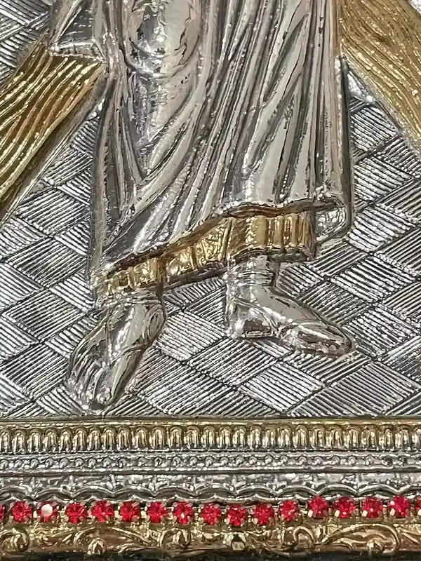 Saint Andrew the Apostle, Christian Icon, SOLID SILVER Icon, Christian Birthday gift, St Andrew Icon, Byzantine Gold Icon, HANDPAINTED Icon 