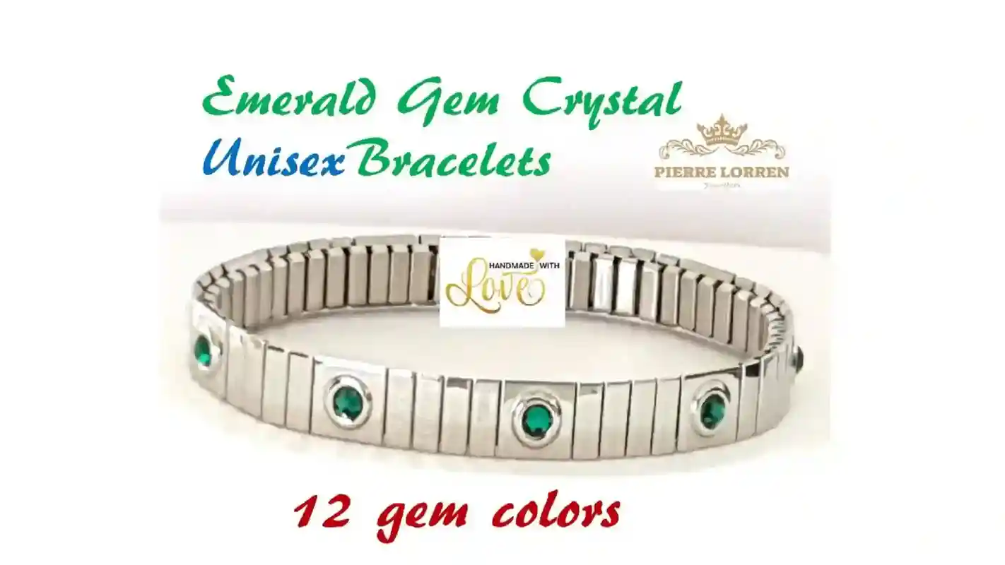Simple Bracelet SILVER Emerald Jewelry/Unisex Graduation Gift/Woman Man Bracelet/Emerald Bracelet Men/Unisex Friendship bracelet/Couple Gift 