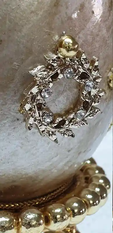 Antique Faberge Egg style ONLYOne Handcarved Faberge Designer Egg WREATH Musical Box 1996 Friendship HANDMADE Collectors Item Gift Fabrege 