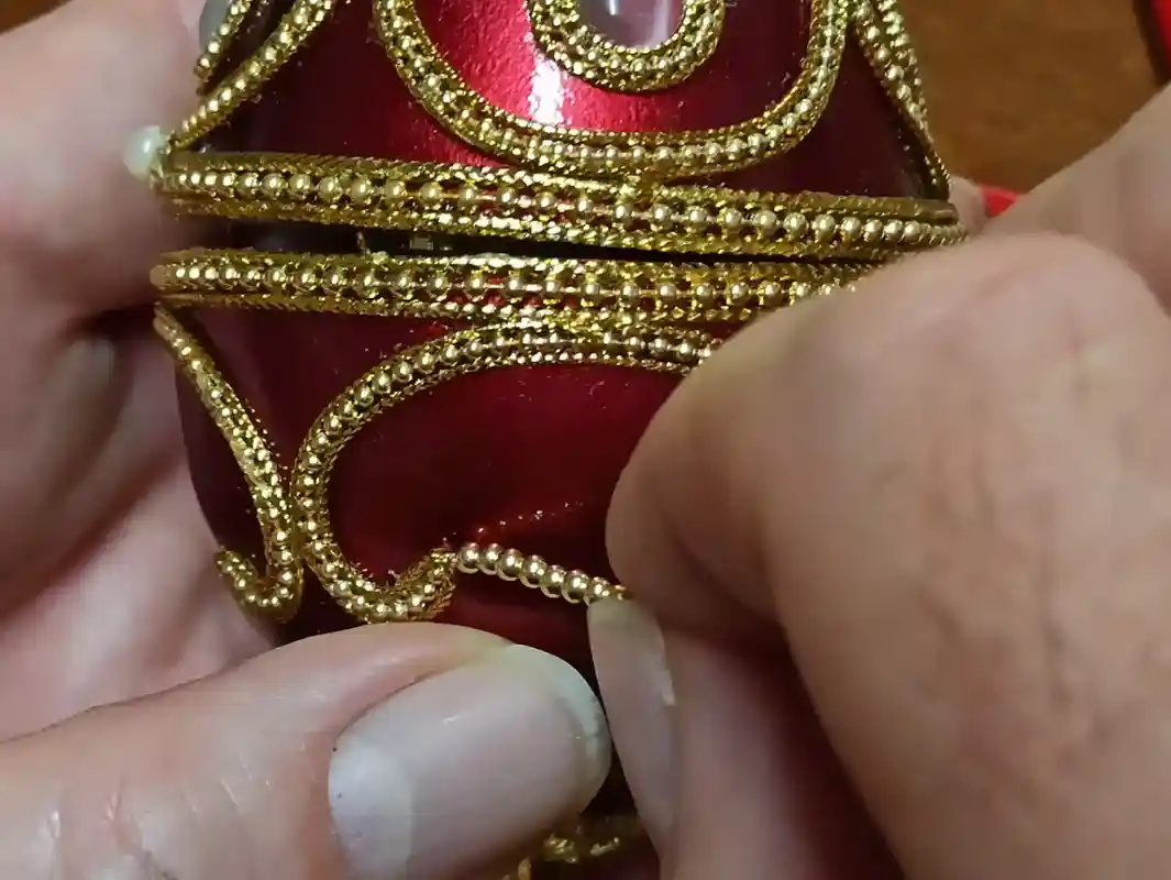 Mothers Day Trinket box,ONLYONE,Mothers day,Mothers day Jewelry box,FABERGE Egg Music Box,24k GOLD,Designer Gift box for Mom,Unique Mom gift 