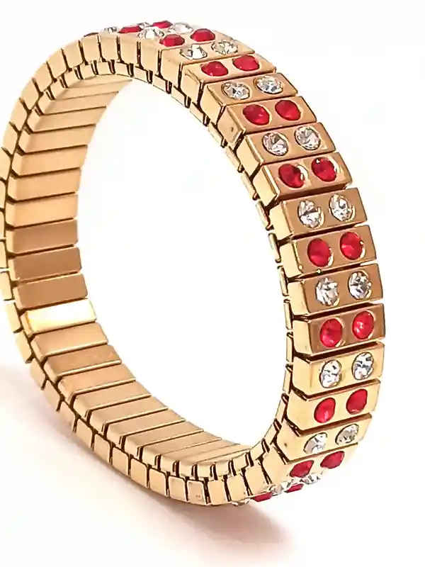 Ruby Bracelet, Handmade Ruby Jewelry, 24k GOLD 96 Handset Swarovski Crystal Ruby 2ct, Bracelet, Gemstone Bracelet, Anniversary Gift for her 