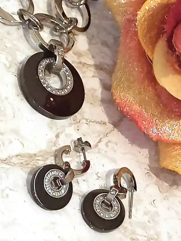 SILVER Designer Jewelry,Onyx Jewelry Set,Formal Necklace Bracelet Earring set,Graduation Jewelry gift for her,Graduation Day gift,Grad gifts 