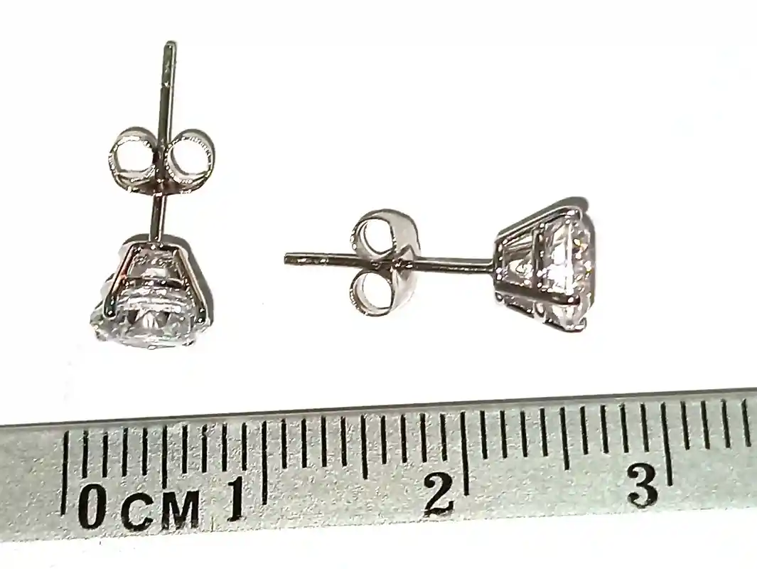 Bridal Earrings 2 carat Diamond Stud Earrings SOLID 18k GOLD Earrings White Gold Gift for her Wedding Earrings Bride Diamond Studs Handmade 