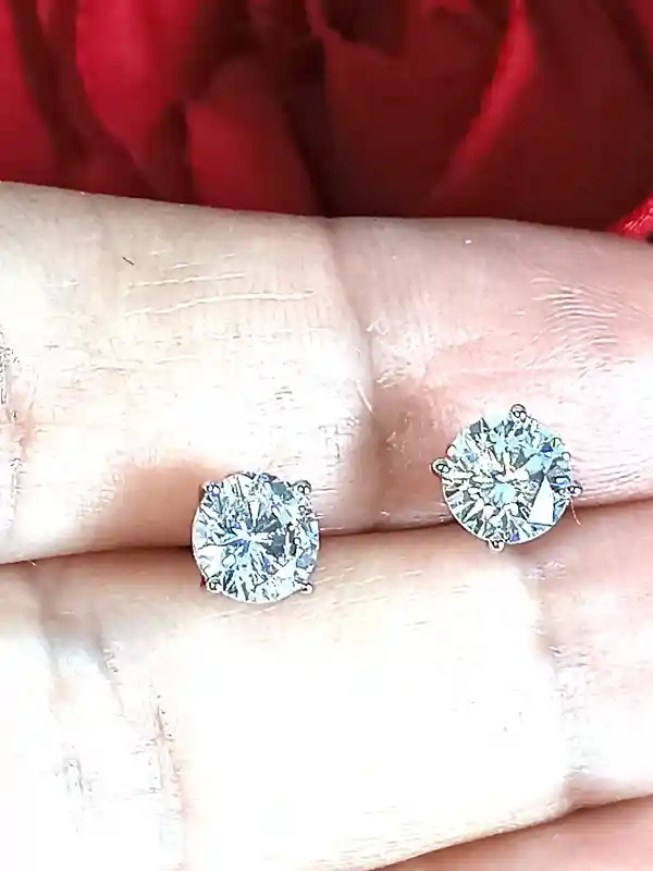 Bridal Earrings 2 carat Diamond Stud Earrings SOLID 18k GOLD Earrings White Gold Gift for her Wedding Earrings Bride Diamond Studs Handmade 