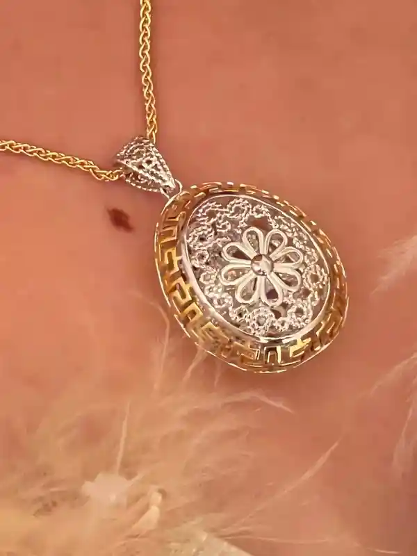3carat, Lady DIAMOND Necklace, Faberge Egg Charm, Silver Anniversary gift for her, Christmas gift idea for women, 25th birthday , BDAY 