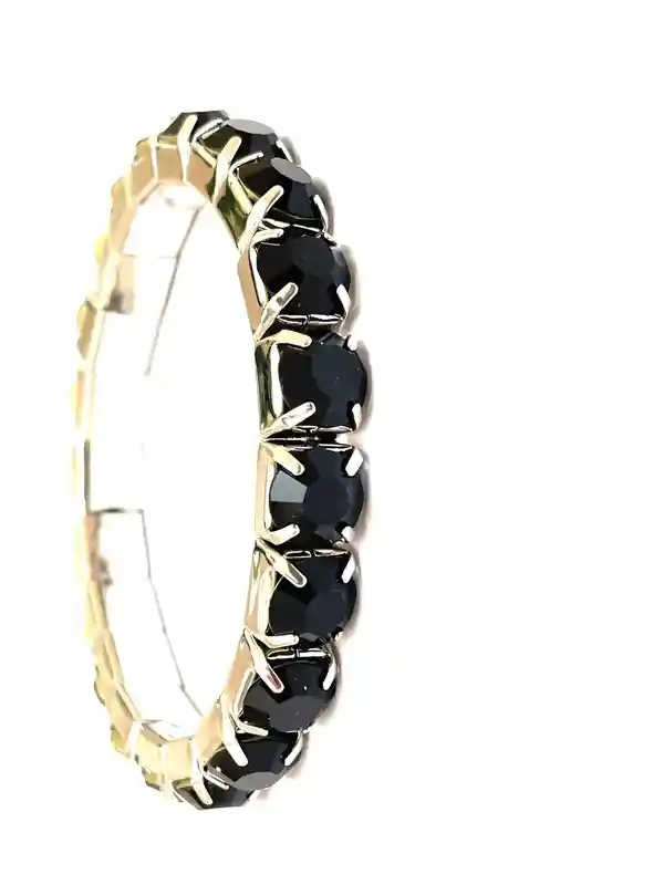BLACK Jewelry Silver Onyx Bracelet Tennis Bracelet Gemstone Bracelet Onyx Jewelry Black Evening Bracelet Dainty Bracelet Onyx Gift for her 