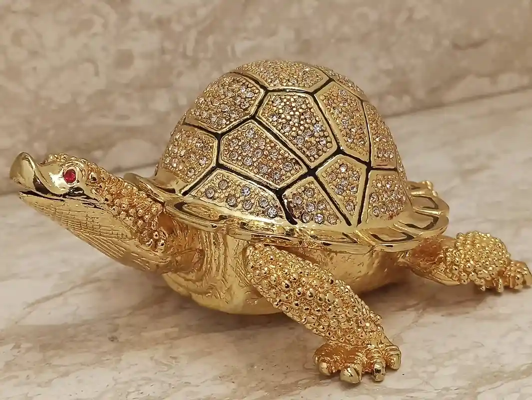 PERSONALISED Gift-Initial Jewelry box-Custom Initial Gift-FABERGE-Turtle Trinket-Graduation Gift Idea-Birthday-Anniversary-24k GOLD Handmade 