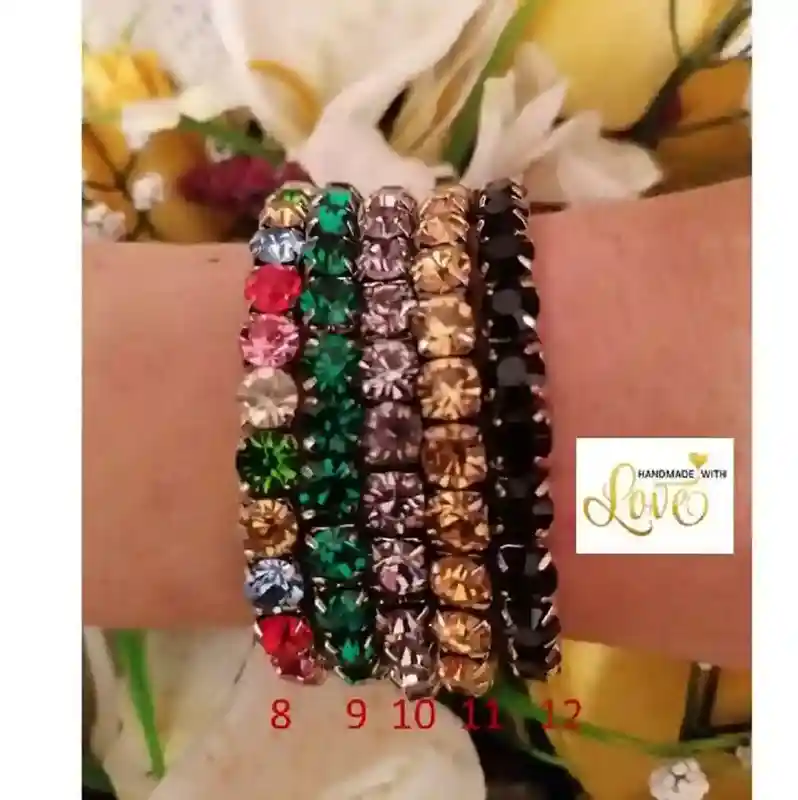 RUBY Jewelry, 18K White GOLD Austrian Crystal Tennis Bracelet Ruby Jewellery for her July Birthstone Bridesmaid Tennis braclet for Wedding 