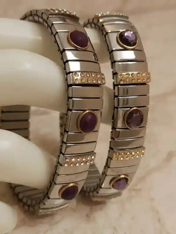 Amethyst Jewelry/ Amethyst Bracelet/Purple Stone Bracelet/ Silver Bracelet Women/Flex Bracelet/ 7th Anniversary Gift/Birthday Gift for Women 