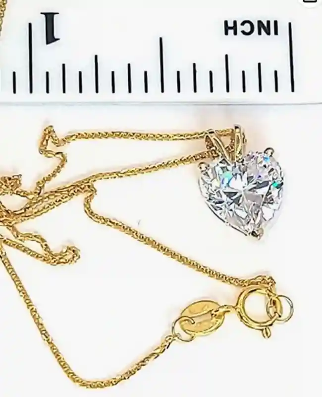 1.5ct Heart Diamond Pendant Necklace birthday gift for her Diamond Heart Jewellery for women SOLID 18K Gold Handmade Diamond Jewelry present 