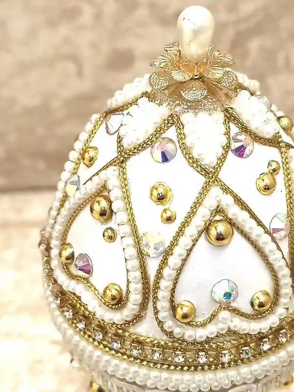 5ct, Faberge-Style, Angel Vintage, Christian Trinkets, 24k GOLD, Faberge Egg, Angel Trinket Box, Christmas gift, Xmas Angel, Faberge Egg style 