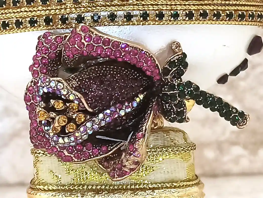 One Of A KIND Luxury Christmas Gift Faberge-Style Egg Music Box ANTIQUE Jewelry Box Faberge egg style PENDANT Locket Amethyst Bracelet 24k Gold 