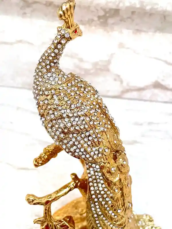 Limited Edition Pure Gold Decor Peacock HANDMADE LARGE Faberge style Egg Luxury Jewelry box Faberge Egg 840 Swaroski Diamond Handset Mothers day gift 