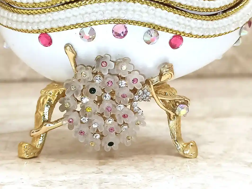 Faberge-Style Egg Ballerina Music Box LUXURY Baby Shower Gift for Newborn Girl Faberge Style Egg 24KGOLD Baptism Jewelry Box Girl Bday present 