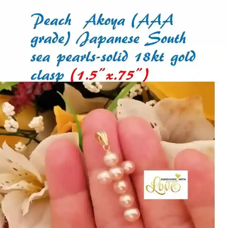Solid 18Kt Yellow Gold Akoya Pearl Cross Pendant Necklace Religious Charm REAL CULTURED Pearl Christian Pendant AUTHENTIC Akoya Pearl Cross 