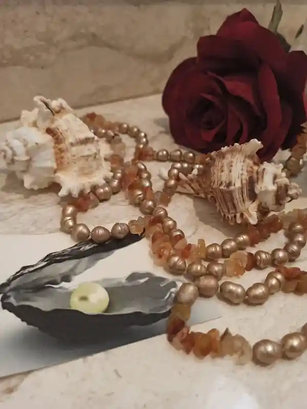 Peach Freshwater Pearl Necklace Jewelry/Freshwater Pearl Jewellery/Hand knotted Pearl Necklace/Mothers Day Gift Pearls/Women Birthday Gifts 