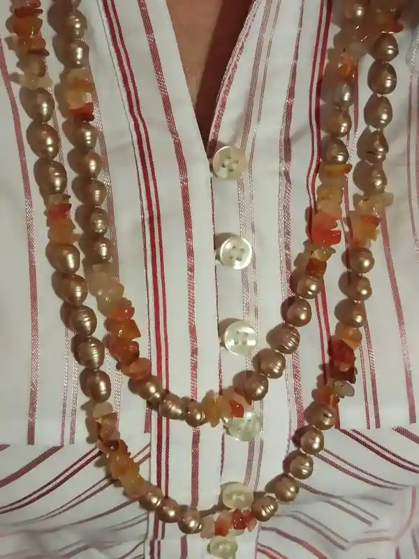 Peach Freshwater Pearl Necklace Jewelry/Freshwater Pearl Jewellery/Hand knotted Pearl Necklace/Mothers Day Gift Pearls/Women Birthday Gifts 