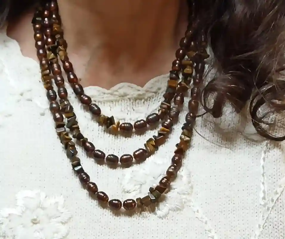 Genuine Freshwater Pearl Necklace/Long Pearl Necklace/Brown Freshwater Pearl Jewellery AAA Chocolate/ Classic Pearl Necklace Gifts for women 