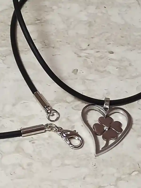 SILVER Clover Pendant Necklace/Four Leaf Clover Necklace/GOOD LUCK Necklace/Clover Charm Necklace/ St Patricks Day Necklace Shamrock Jewelry 