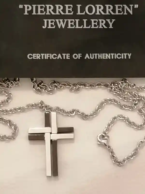 Men's Religious Necklace/ONYX Mens Cross Necklace Pendant/Men Christian Necklace Cross Jewelry SURGICAL Stainless steel HANDMADE Cross Gift 