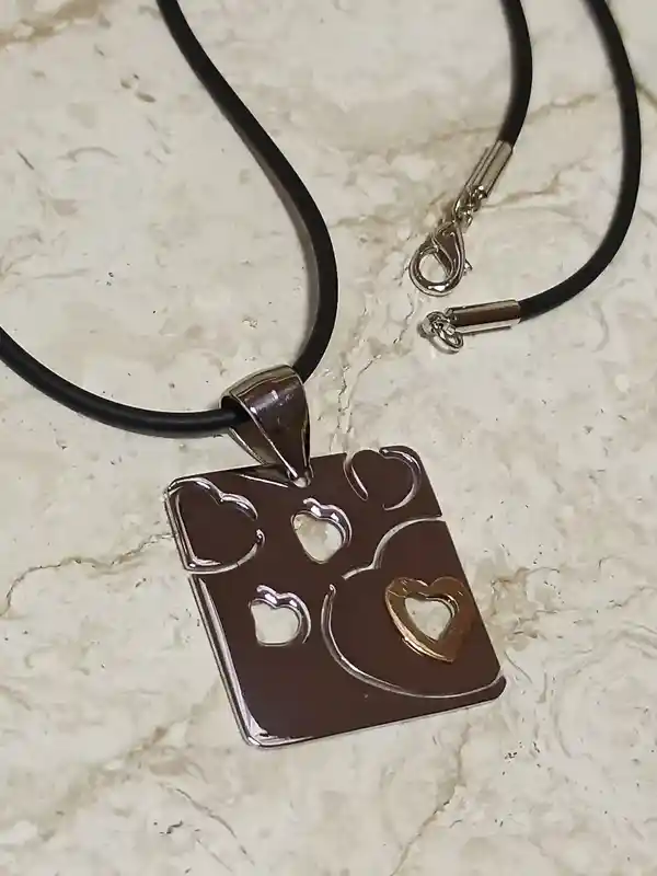 SILVER Heart Necklace Pendant 24K gold Jewelry gift for women/Heart Pendant Necklace/Heart Pendant/Heart Necklace Silver/Gift for Girlfriend 