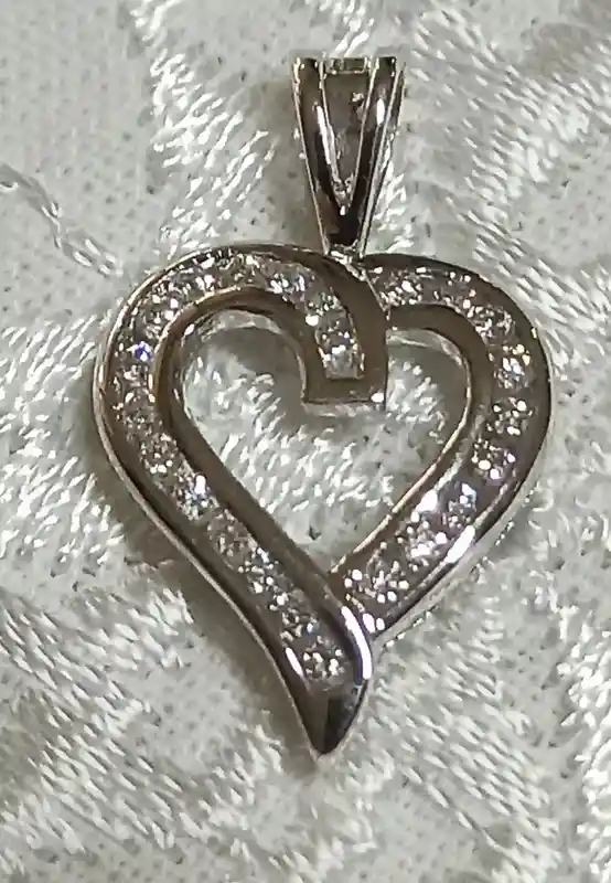 Heart DIAMOND pendant 18k Gold/Solid 18K White Gold HEART pendant GENUINE diamond gift/Heart pendent charm gift for women Only two Handmade 