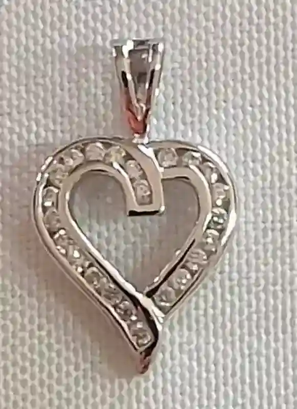 Heart DIAMOND pendant 18k Gold/Solid 18K White Gold HEART pendant GENUINE diamond gift/Heart pendent charm gift for women Only two Handmade 