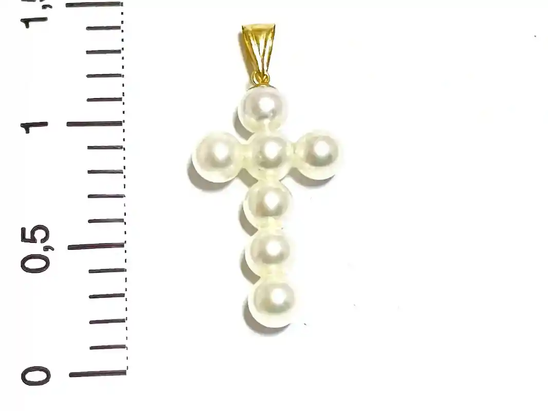 Natural Pearl Cross Gold Christian Gift 18k SOLID Gold Crucifix Japanese Sea water Pearl Religious Christian Crucifix Fine Jewelry Handmade 