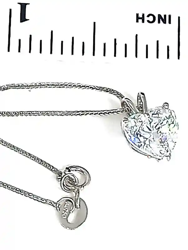 Heart 1.5 carat Diamond SOLITAIRE Pendant Graduation Jewelry for her Solid 18k GOLD Diamond Necklace Heart HANDMADE Jewellery Daughter gift 