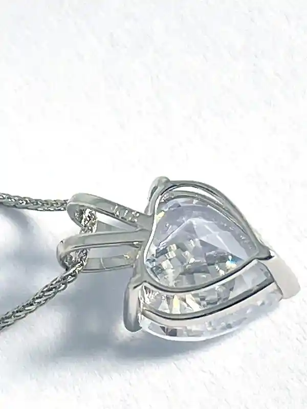 Heart 1.5 carat Diamond SOLITAIRE Pendant Graduation Jewelry for her Solid 18k GOLD Diamond Necklace Heart HANDMADE Jewellery Daughter gift 