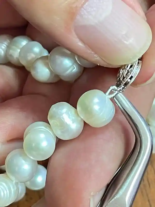 Cultured Akoya Pearl Jewelry Sterling Silver Necklace Bracelet Earrings VINTAGE Pearl Necklace 8mm Anniversary gift for her SILK Strung 1982 