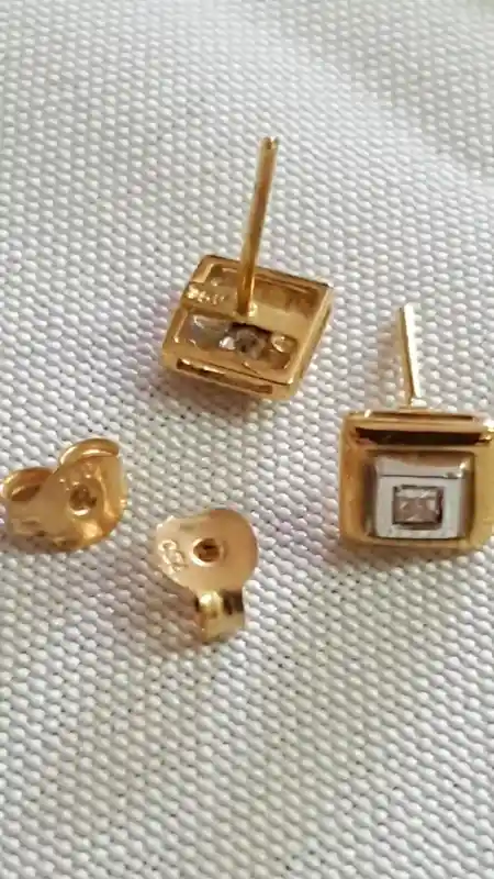 Diamond earrings solid 18K gold Unique jewelry gift /GENUINE diamond earrings HAND made /Real Diamond gold stud earrings Jewellery Handmade 