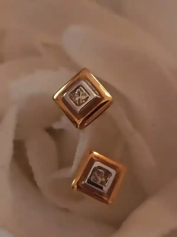 Diamond earrings solid 18K gold Unique jewelry gift /GENUINE diamond earrings HAND made /Real Diamond gold stud earrings Jewellery Handmade 