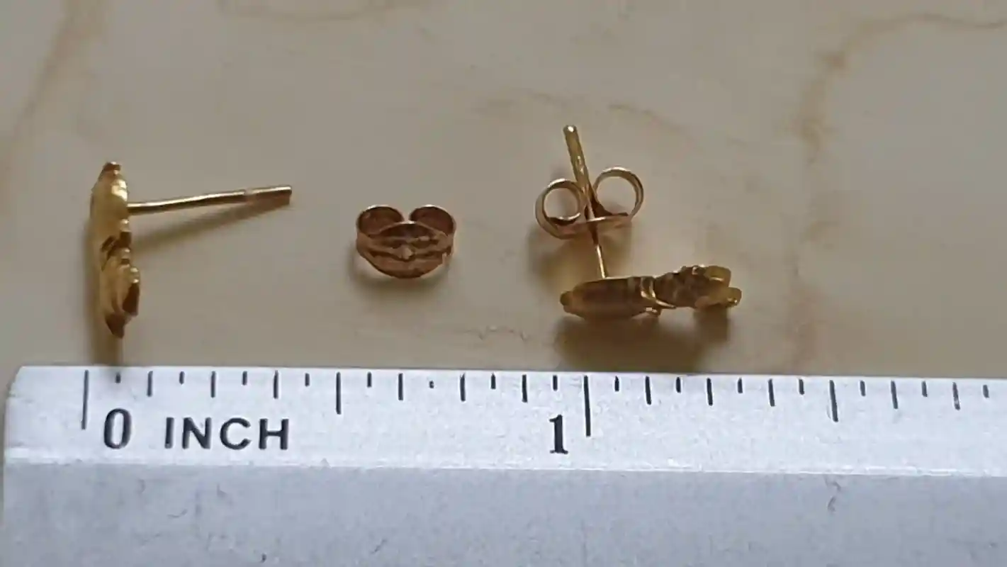 Solid 18k GOLD Earrings Donald duck gift Original Looney Tune/Girls earrings studs Gold Animal Warner Bros/Baptism gift girl Cartoon earring 